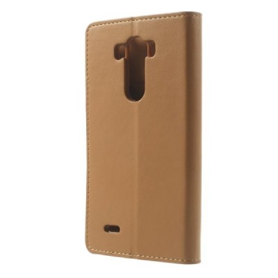 LG G3 Mercury Sonata atvērams gaiši brūns ādas futrālis - maciņš / Vacins.lv