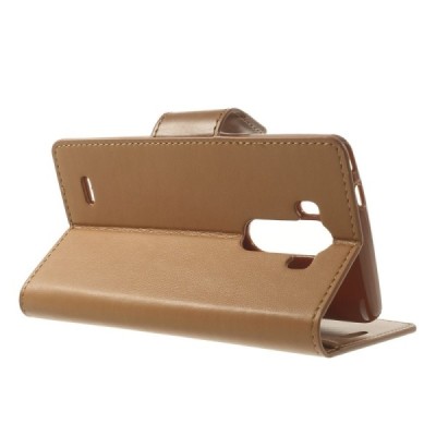 LG G3 Mercury Sonata atvērams gaiši brūns ādas futrālis - maciņš / Vacins.lv