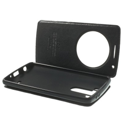 Roar Noble atverčiamas LG G3 S D722 juodas odinis dėklas / Priedai.lt