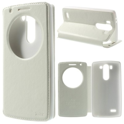 Roar Noble atverčiamas LG G3 S D722 baltas odinis dėklas / Priedai.lt