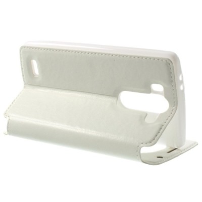 Roar Noble atverčiamas LG G3 S D722 baltas odinis dėklas / Priedai.lt