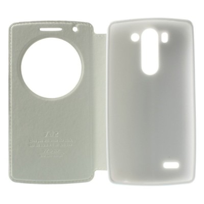 Roar Noble atverčiamas LG G3 S D722 baltas odinis dėklas / Priedai.lt