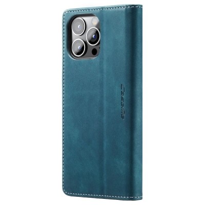 Apple iPhone 15 Pro Max CaseMe Retro solidus atverčiamas žalias odinis dėklas - knygutė | Priedai.lt