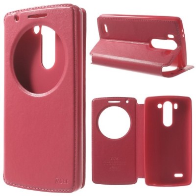 Roar Noble atverčiamas LG G3 S D722 rožinis odinis dėklas / Priedai.lt