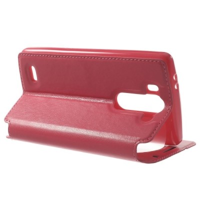 Roar Noble atverčiamas LG G3 S D722 rožinis odinis dėklas / Priedai.lt