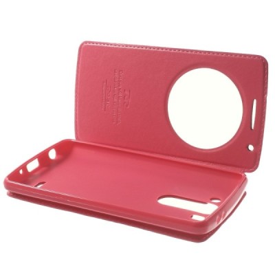 Roar Noble atverčiamas LG G3 S D722 rožinis odinis dėklas / Priedai.lt