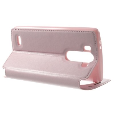 Roar Noble atverčiamas LG G3 S D722 šviesiai rožinis odinis dėklas / Priedai.lt