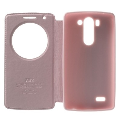 Roar Noble atverčiamas LG G3 S D722 šviesiai rožinis odinis dėklas / Priedai.lt