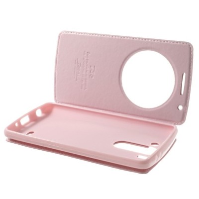 Roar Noble atverčiamas LG G3 S D722 šviesiai rožinis odinis dėklas / Priedai.lt