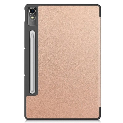 Lenovo Tab P12 12.7" atverčiamas auksinis odinis dėklas (sulankstomas) | Priedai.lt