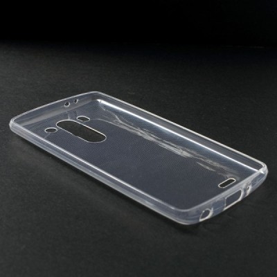 LG G3 S D722 ploniausias kieto silikono TPU skaidrus (permatomas) dėklas - nugarėlė / Priedai.lt