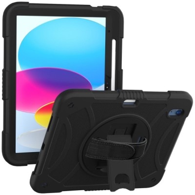 Apple iPad 11 2025, iPad 10,9 2022 pastiprinātas aizsardzības melns (360°) apvalks, vaciņš | Vacins.lv