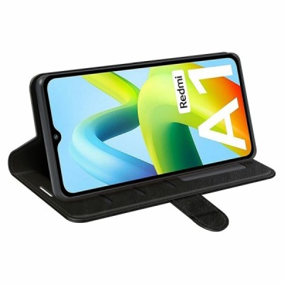 Xiaomi Redmi A2 (Redmi A1) atvēramais ādas melns maciņš (maks) | Vacins.lv