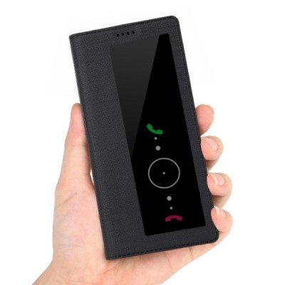 Huawei P30 Pro „Vili“ S S View Cover atvērams melns ādas maciņš | Vacins.lv