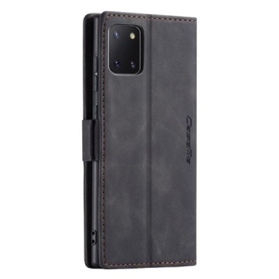 Samsung Galaxy Note10 Lite (N770F) CaseMe Retro solīds atvēramais ādas melns maciņš - maks | Vacins.lv