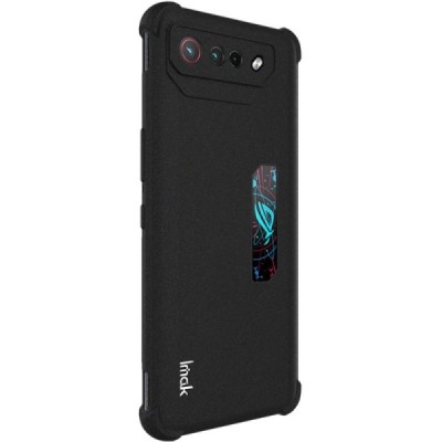 Asus Rog Phone 7 Pro (Rog Phone 7 Ultimate) Imak pastiprinātas aizsardzības cieta silikona (TPU) melns vāciņš | Vacins.lv