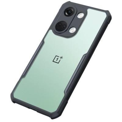 OnePlus Nord 3 „XUNDD“ dzidrs apmales melnā krāsā cieta silikona (TPU) akrils apvalks | Vacins.lv