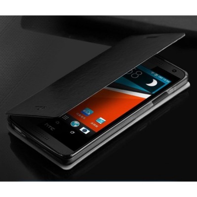 „Mofi“ Rui serijos HTC Desire 610 juodas odinis atverčiamas dėklas / Priedai.lt