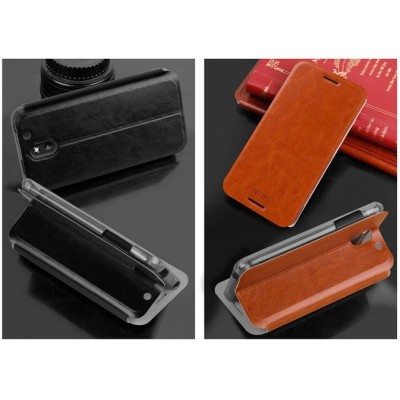 „Mofi“ Rui serijos HTC Desire 610 juodas odinis atverčiamas dėklas / Priedai.lt