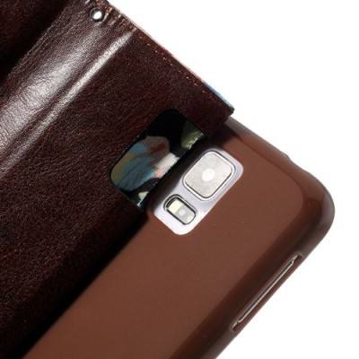 Atverčiamas Samsung Galaxy S5 (S5 Neo) rožių spalvotas dėklas (piniginė) - juodas / Priedai.lt