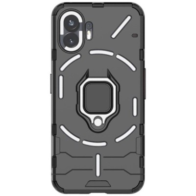 Sustiprintos apsaugos „Kickstand“ Nothing Phone 2 juodas kieto silikono (TPU) ir plastiko dėklas | Priedai.lt