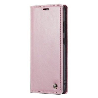 Samsung Galaxy S23 FE (Fan Edition) „CaseMe“ Leather solīds atvēramais ādas rozs maciņš - maks | Vacins.lv