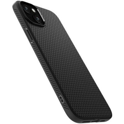 Apple iPhone 15 Plus „Spigen“ Liquid Air melns cieta silikona apvalks | vacins.lv