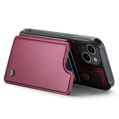 Apple iPhone 15 „CaseMe“ Wallet bordo plastika apvalks | vacins.lv