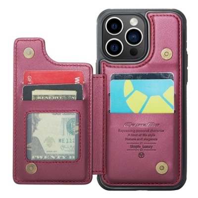 Apple iPhone 15 Pro Max „CaseMe“ Wallet bordo plastika apvalks | vacins.lv