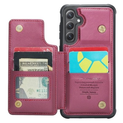 Samsung Galaxy S23 FE (Fan Edition) „CaseMe“ Wallet bordo plastika apvalks | vacins.lv