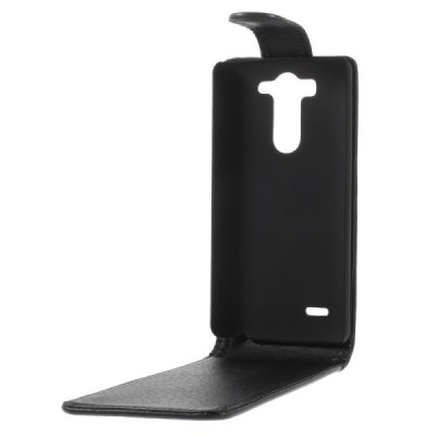 LG G3 S D722 klasikinis vertikaliai atverčiamas juodas odinis dėklas / Priedai.lt
