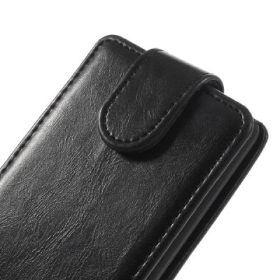 LG G3 S D722 klasikinis vertikaliai atverčiamas juodas odinis dėklas / Priedai.lt