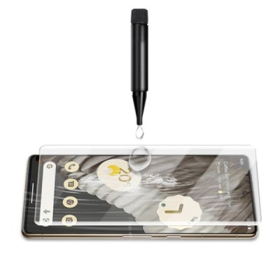 Google Pixel 7 Pro „Mocolo“ UV Light Irradiation sustiprintos apsaugos skaidrus pilnai dengiantis apsauginis ekrano stiklas | Pr