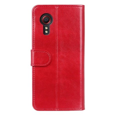 Samsung Galaxy Xcover 7 (G556B) atvēramais ādas sarkans maciņš, grāmata (maks) | Vacins.lv