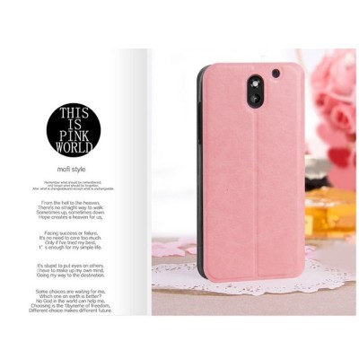 „Mofi“ Rui serijos HTC Desire 610 rožinis odinis atverčiamas dėklas / Priedai.lt