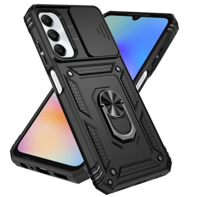 Samsung Galaxy A05s (SM-A057F) „Kickstand“ pastiprinātas aizsardzības melns apvalks | Vacins.lv