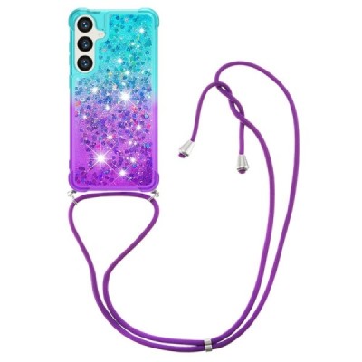 Samsung Galaxy S24+ (SM-S926) „Strap“ Shine cieta silikona (TPU) piparmētru violeta apvalks | Vacins.lv