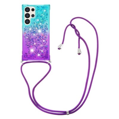 Samsung Galaxy S24 Ultra (SM-S928) „Strap“ Shine cieta silikona (TPU) piparmētru violeta apvalks | Vacins.lv