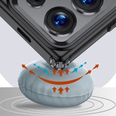 Samsung Galaxy S24 Ultra (SM-S928) „Armor“ dzidrs apmales melnā krāsā apvalks | Vacins.lv