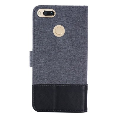 Xiaomi Mi A1 (Mi 5X) „Muxma“ atvēramais ādas pelēks maciņš (maks) | Vacins.lv