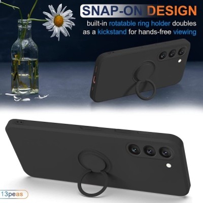 Samsung Galaxy S23 (SM-S911) „Ring“ Kickstand (TPU) melns apvalks | vacins.lv
