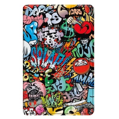 Samsung Galaxy Tab A11+ / A9+ atvēramais „Street Art“ krāsains maciņš | Vacins.lv