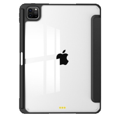 Apple iPad Pro 11 (2025) / 11 (2024) „Deluxe“ atverčiamas juodas odinis dėklas - knygutė | Priedai.lt