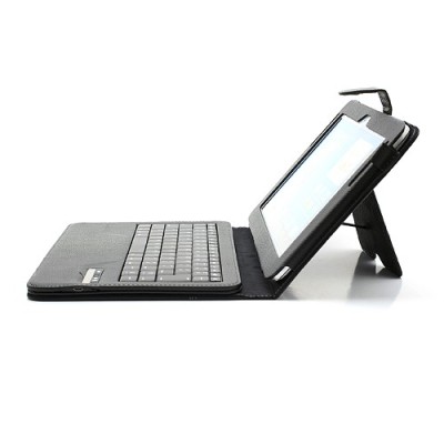 Samsung Galaxy Note 10.1 N8000 atverčiamas juodas odinis dėklas su bluetooth belaide klaviatūra / Priedai.lt