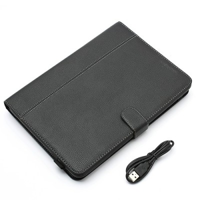 Samsung Galaxy Note 10.1 N8000 atverčiamas juodas odinis dėklas su bluetooth belaide klaviatūra / Priedai.lt