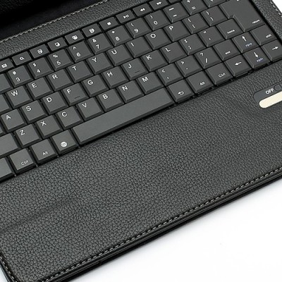 Samsung Galaxy Note 10.1 N8000 atverčiamas juodas odinis dėklas su bluetooth belaide klaviatūra / Priedai.lt