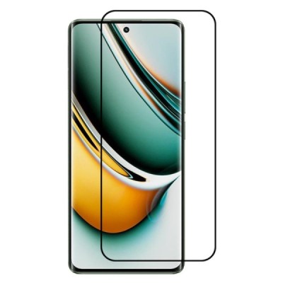 Realme 11 Pro (10 Pro+) „Premium“ 9H Tempered Glass sustiprintos apsaugos juodas pilnai dengiantis apsauginis ekrano stiklas 0,2