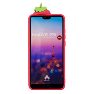 Huawei P20 „Squezy“ Strawberry cieta silikona (TPU) sarkans apvalks | vacins.lv