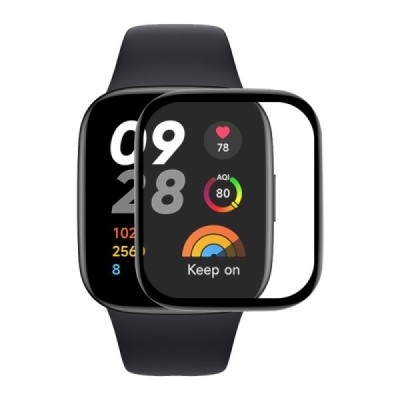 Xiaomi Redmi Watch 3 Lite (Watch 3 Active) Tempered Glass melns ekrāna aizsargstikls | Vacins.lv
