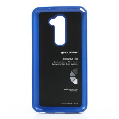 LG G2 D802 tamsiai mėlynas Mercury kieto silikono (TPU) dėklas / Priedai.lt